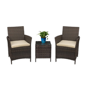 YASN 3 Pieces PE Rattan Wicker Patio Furniture Outdoor Bistro Set Patio Set