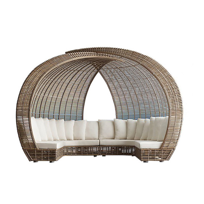 YASN Sun Beds Outdoor Furniture Pool Loungers Daybed Sofa Outdoor Patio Rattan Wicker Sunbed Outdoor Sunbed