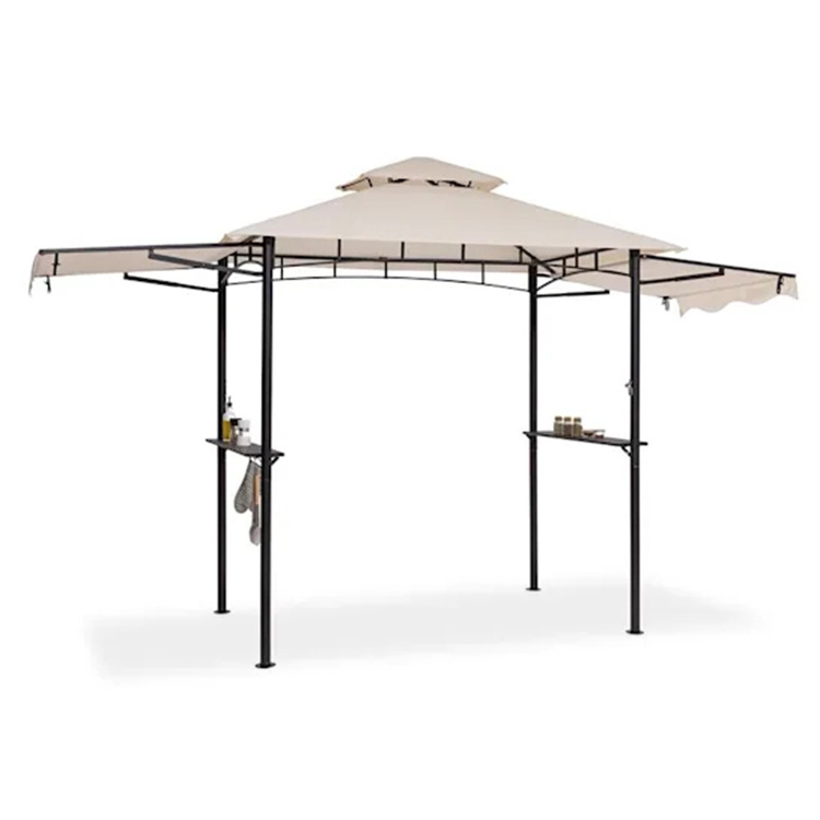 YASN Outdoor Double Roof Gazebo Tent Canopy BBQ Grill Gazebo With Bar Shelves