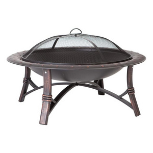 YASN Modern round Fire Pit Lightweight Portable Outdoor Patio Steel Iron Fire Bowl for Garden BBQ Camping Wood Burning Fire Pit