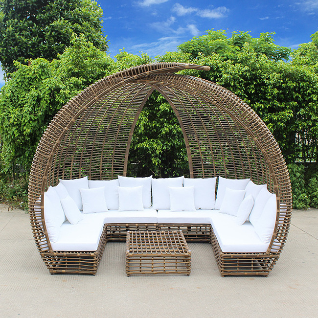 YASN Sun Beds Outdoor Furniture Pool Loungers Daybed Sofa Outdoor Patio Rattan Wicker Sunbed Outdoor Sunbed