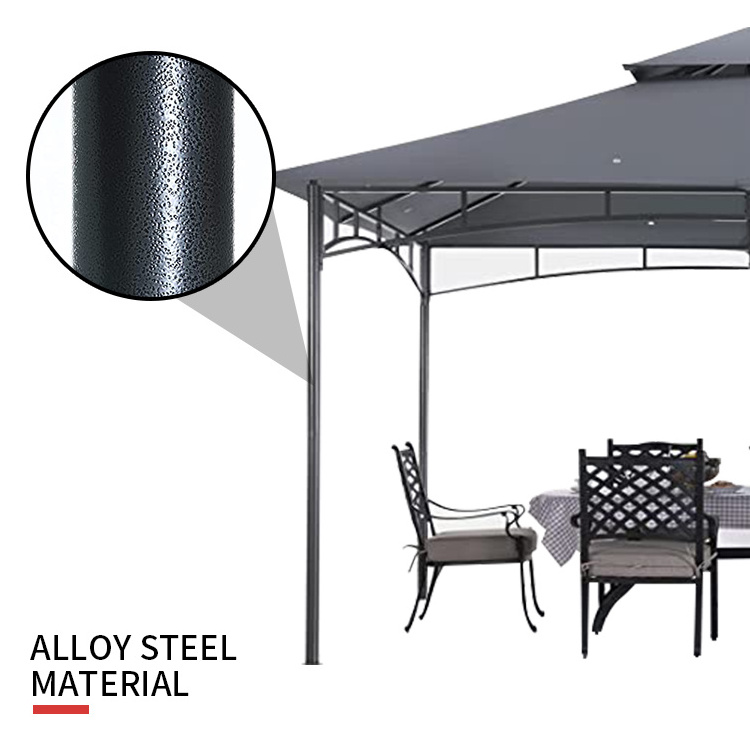 YASN Outdoor Steel Gazebo Patio Garden Gazebo Canopy Tent With Netting Walls