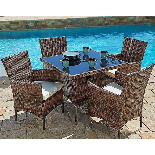 YASN YS-2664 Muebles De Jardin Wholesale French Garden 3 Pieces Bistro Patio Furniture Table Chair Outdoor Set Rattan Bistro Set