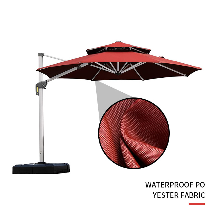 YASN Double Roof Design Outdoor Sun Umbrellas Big Size Garden Cantilever Umbrella