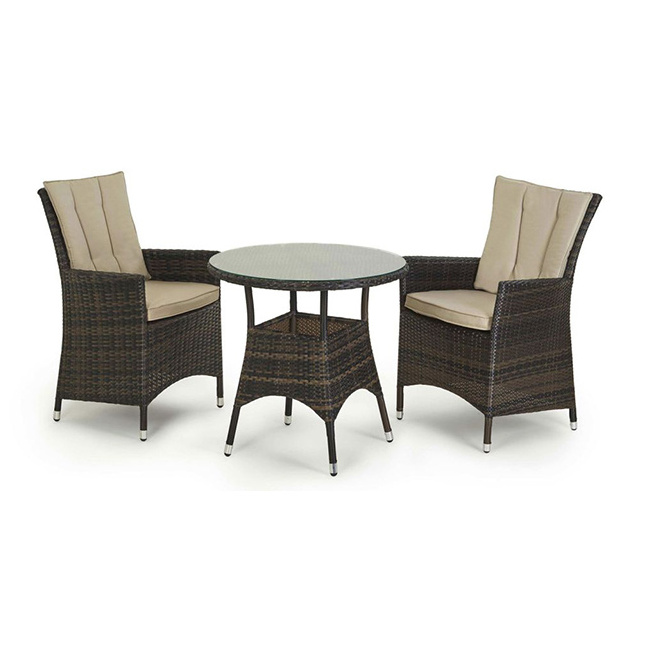 YASN YS-2664 Muebles De Jardin Wholesale French Garden 3 Pieces Bistro Patio Furniture Table Chair Outdoor Set Rattan Bistro Set