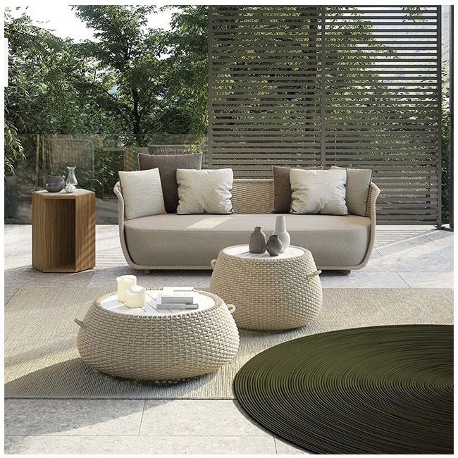 YASN 4 Seater Nordic Out Door Luxury Outdoor Furniture Woven Rope Garden Sofa Set Outdoor Sofa Hotel Furniture Outdoor