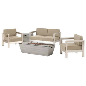 YASN Aluminum Balcony Furniture Outdoor Luxury Sofa Set Loveseat Patio Set With Fire Pit