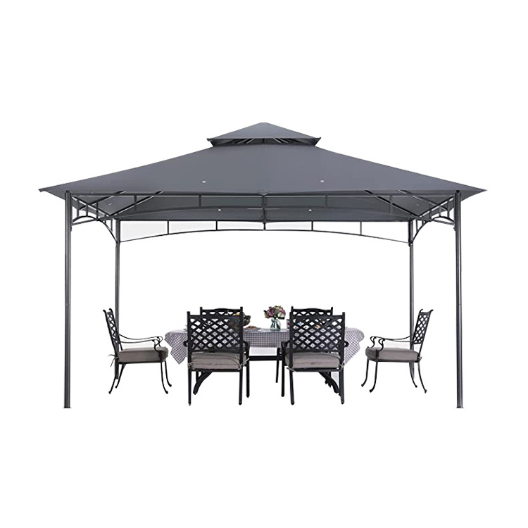 YASN Outdoor Steel Gazebo Patio Garden Gazebo Canopy Tent With Netting Walls