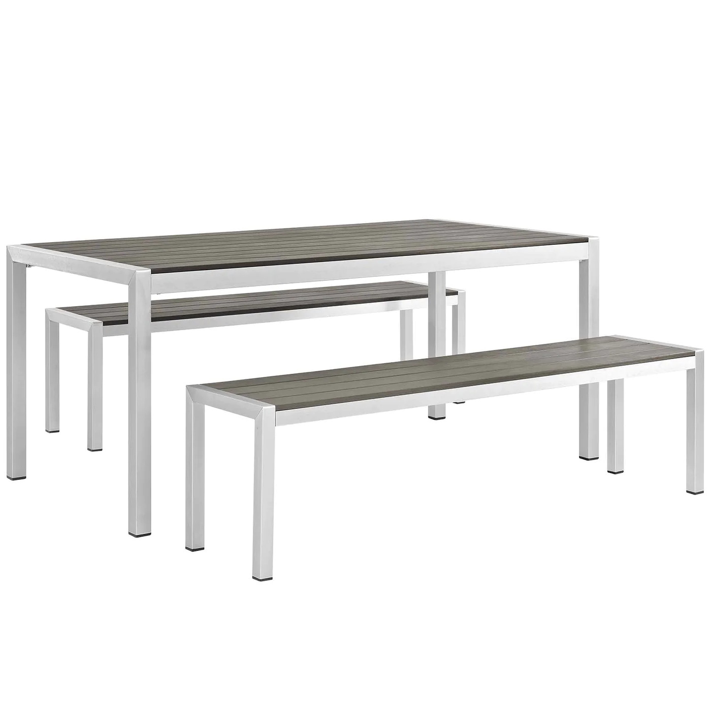 YASN Modern Aluminum Patio Dining Outdoor Furniture Set Outdoor Dining Table Set With Bench