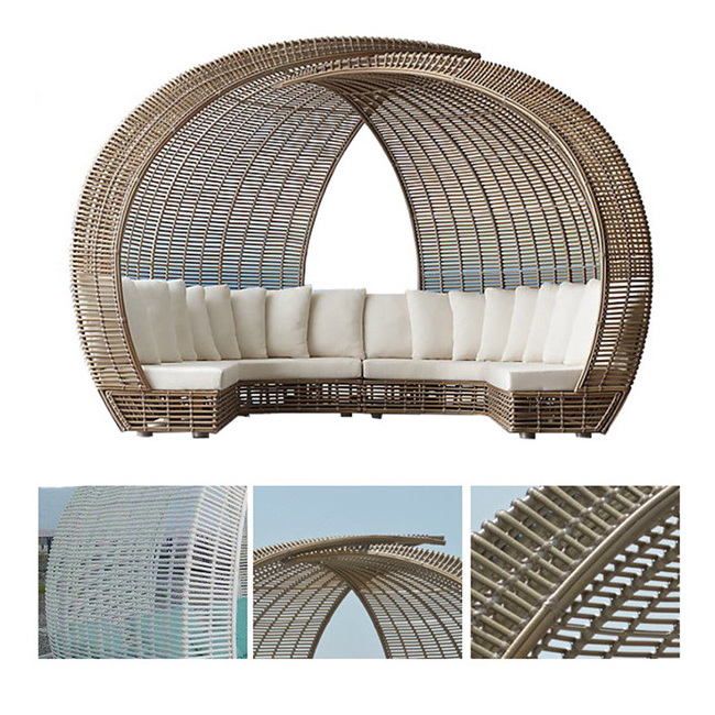 YASN Sun Beds Outdoor Furniture Pool Loungers Daybed Sofa Outdoor Patio Rattan Wicker Sunbed Outdoor Sunbed