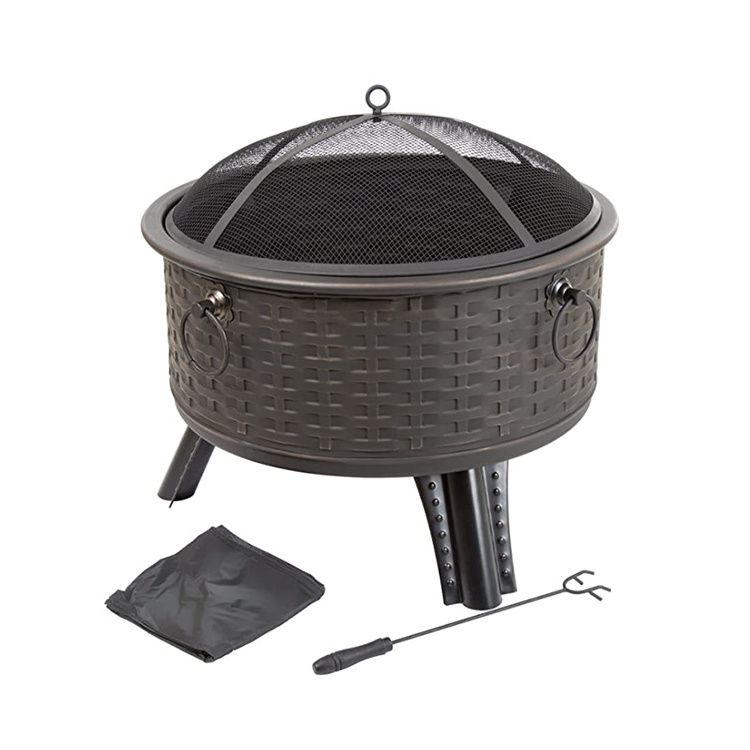 YASN Multifunctional Patio Backyard Garden Round Bowls Portable Smokeless Steel BBQ Outdoor Firepit Fire Pit With Spark Screen