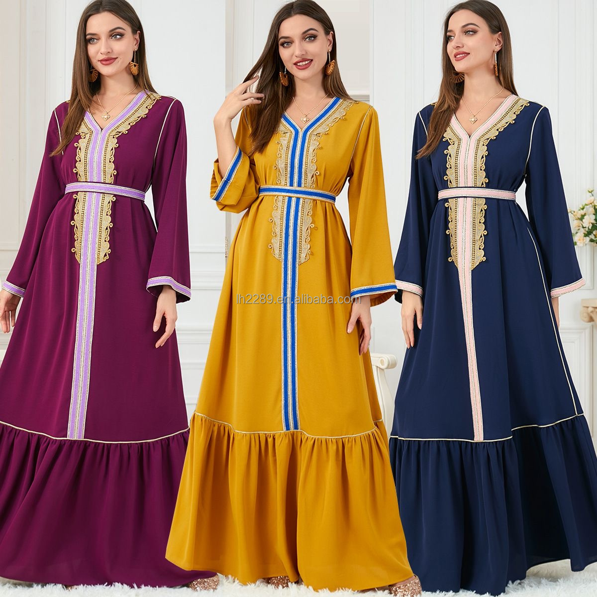 Traditional festive dress Muslim dress Arab women's abaya maxi dress in Dubai