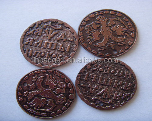 dark brown embossed plastic token, ABS souvenir coin