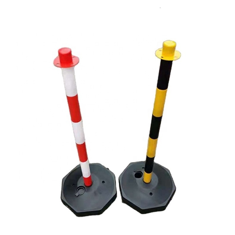 PK2 Traffic Delineator Plastic Post Cones Fillable Base Adjustable 5M Chain Outdoor Indoor Warning Safety Parking Barrier