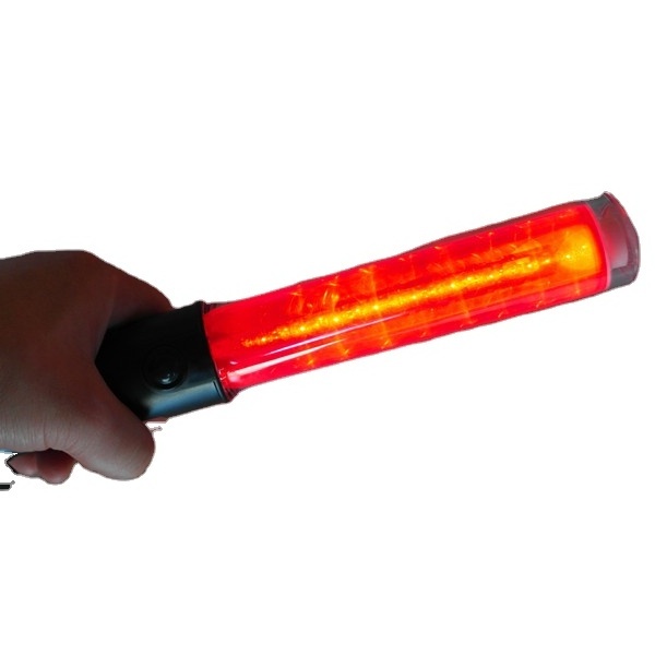 Length 54cm red color road safety Signal control concert led flashlight stick traffic Trafik Batonu