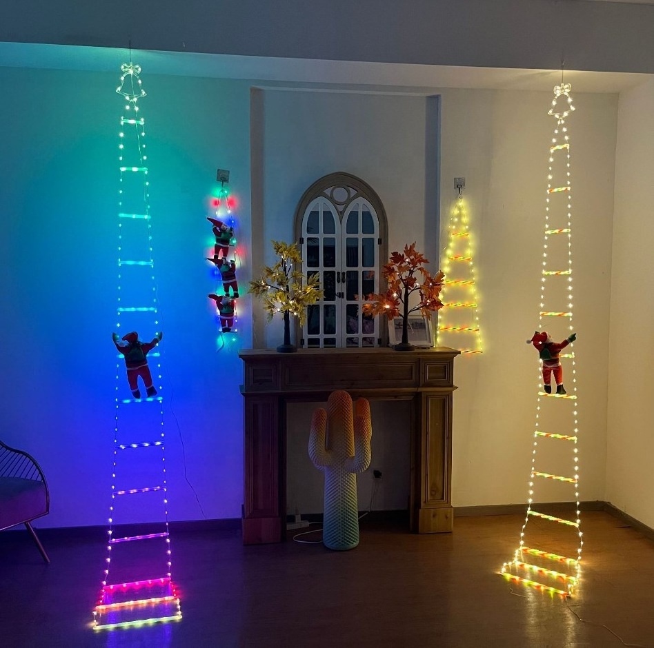 Santa Claus LED Climbing Light Strings Climbing Ladder Christmas Lights Outdoor Indoor Christmas Wall Window light