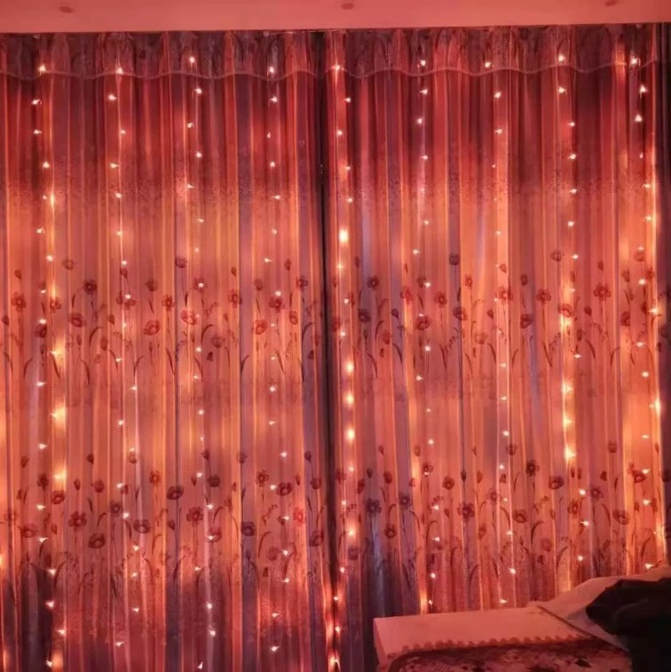 Upgraded 3*3M LED Curtain String Lights 16 Colors Changing USB Powered 8 Modes Twinkle Window Fairy Lights with Remote