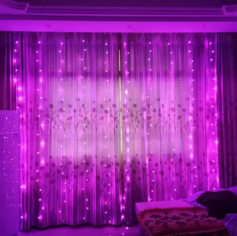 Upgraded 3*3M LED Curtain String Lights 16 Colors Changing USB Powered 8 Modes Twinkle Window Fairy Lights with Remote