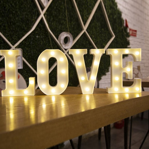 Led Plastic Small Giant Bulb Letters Signs Light Up 3D Decorative Marquees Letters For Wedding Birthday Alphabet Lamp