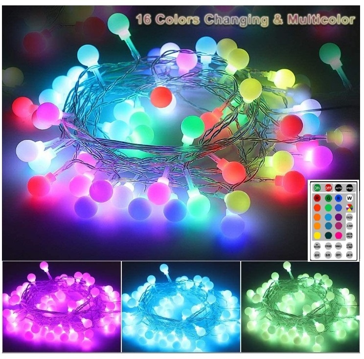 Color Changing 8 modes Globe String Lights USB Plug Crystal Bubble Ball Fairy Lights  Bedroom Home Xmas Festival Party Decor