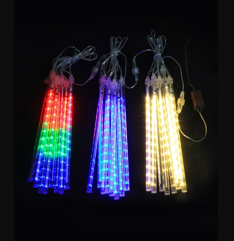 110V 220V  8 Tubes Shower Rain Waterproof Snow Falling Lights Shower Rain LED Meteor Light For Wedding Party Garden Decoration