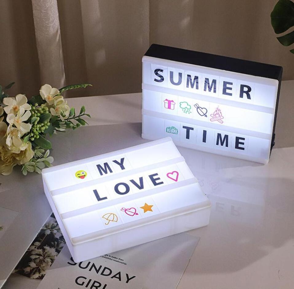 Holiday A4 A5 Marquee Light LED Night Kids Customizable DIY Cinema Sign Light Box  Cinema LightBox LED Mini Light Up Box