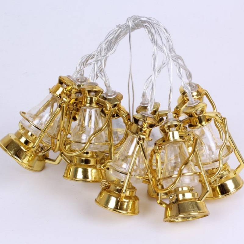 New Arrival Solar/ Battery Operated LED String Light with Plastic Oil Lamp Lantern Ornament for Ramadan Diwali Eid Festival