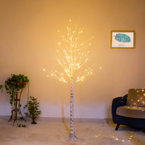 Bolylight 8ft136L 1.8M Flagpole Christmas Grove  Trees Led Palm Birch String Lights For Decoration Wedding Light