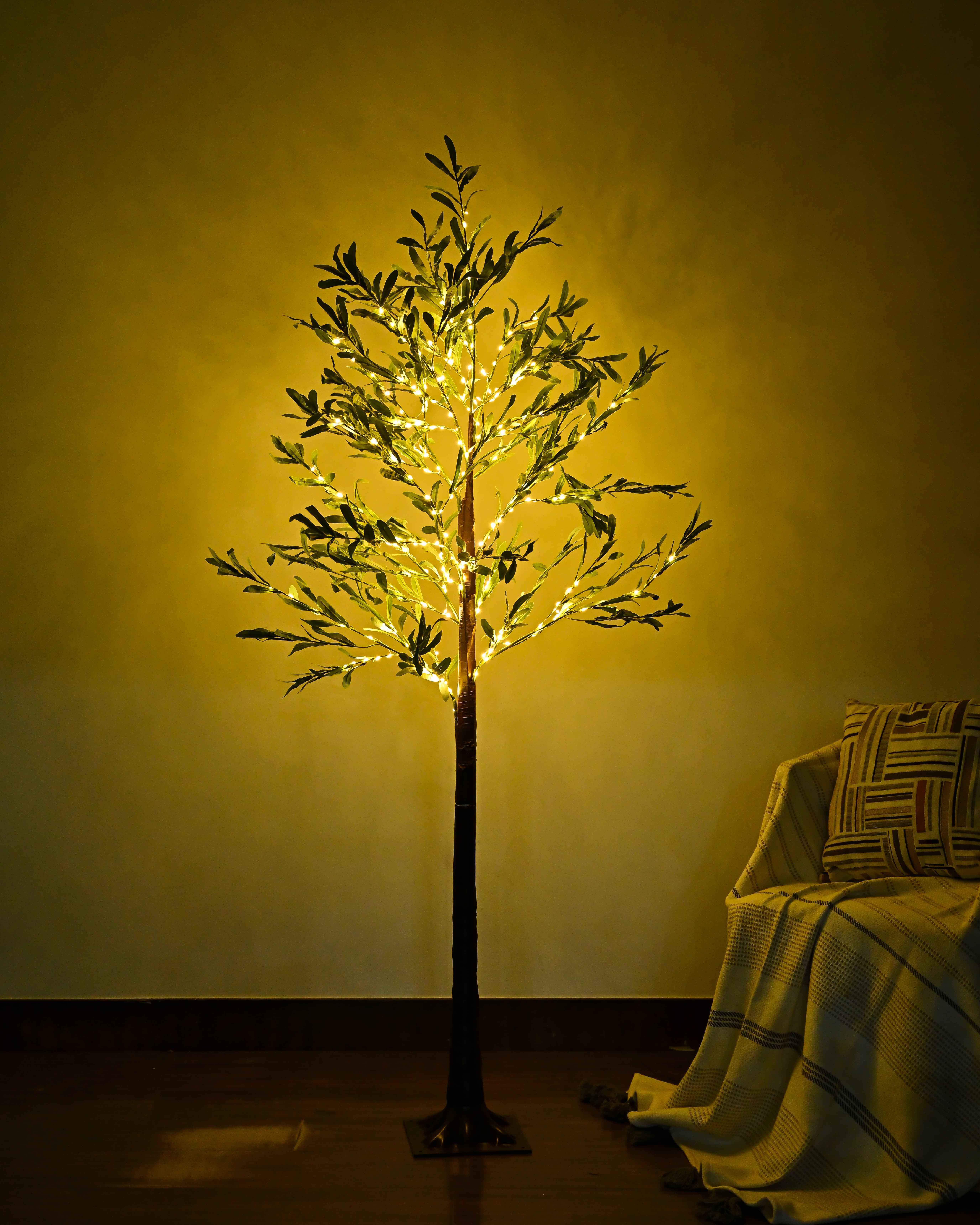 Hot Sale Led Christmas Garden Lights Decorations Outdoor Warm Light Copper Wire Lamp Olive Tree Light