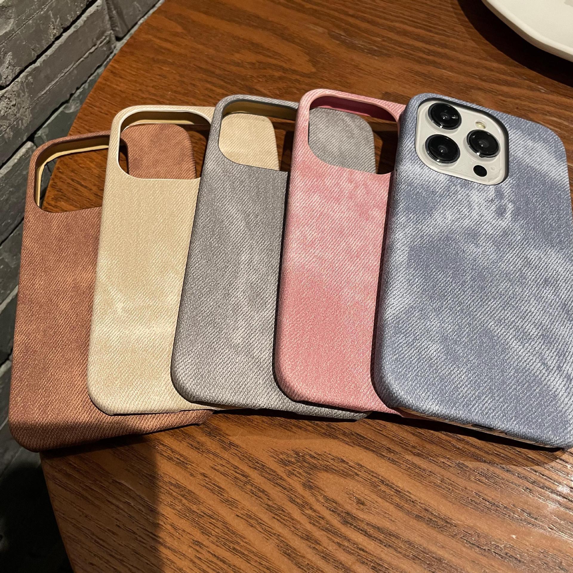 Luxury Matte Leather Fabric Soft Shockproof Jeans Retro Cover Case for iPhone 15 14 Plus 13 12 Mini 11 Pro X XR XS Max 7 8 Plus