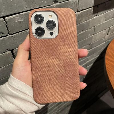 Luxury Matte Leather Fabric Soft Shockproof Jeans Retro Cover Case for iPhone 15 14 Plus 13 12 Mini 11 Pro X XR XS Max 7 8 Plus