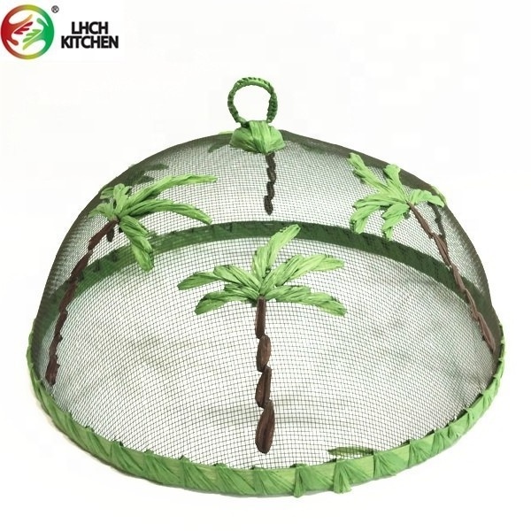 Reusable Outdoor Picnic Food Covers Tent Umbrella Metal Mesh Screen Food Cover With Tree Design