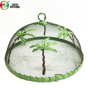 Reusable Outdoor Picnic Food Covers Tent Umbrella Metal Mesh Screen Food Cover With Tree Design