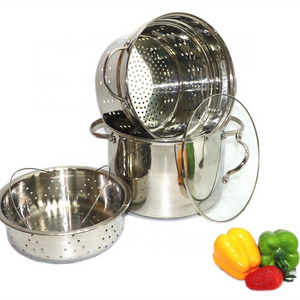 Stainless Steel Pasta Pot Cooker Pot, Basket C style Pasta pot set of 4