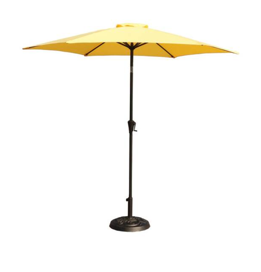 NEW yellow stripe outdoor 2.7m custom remote control patio umbrella with aluminium metal iron frame