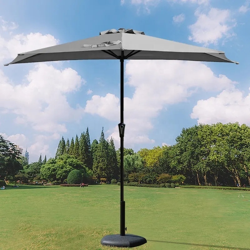 Custom High Quality Half Outdoor Beach Farm Garden Market Umbrella Morden Parasol Garden Patio Umbrellas