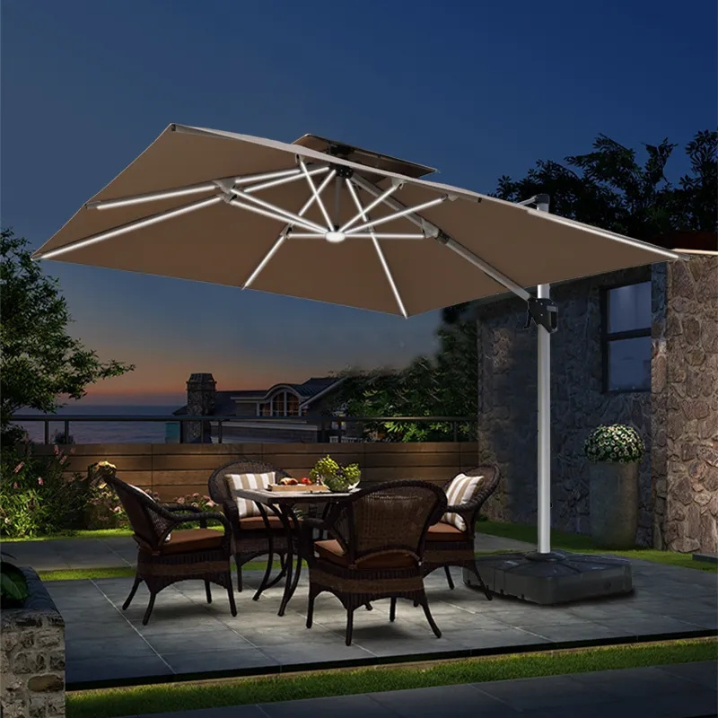 3x3m cantilever heavy duty market patio outdoor garden stand roman umbrella  for hotel