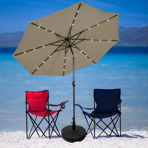 9 ft Solar Umbrella, 32 LED Lighted Patio Umbrella, Table Market Umbrella, Outdoor Umbrella for Garden, Deck, Backyard, Pool