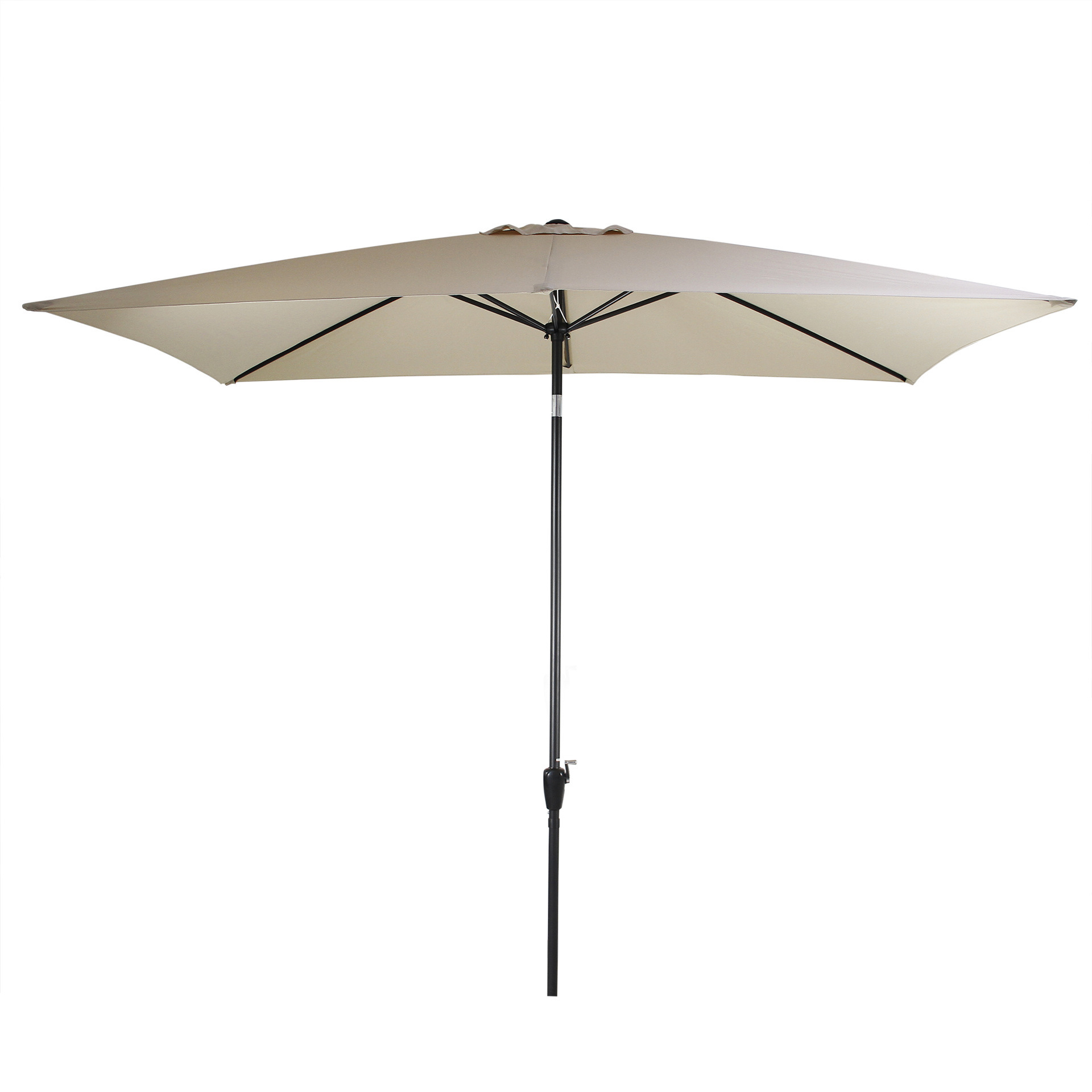 factory 2x3 M Patio Umbrella Rectangular Pole with Tilt and Crank in 200g Polyester with UPF50 Coating Oyester