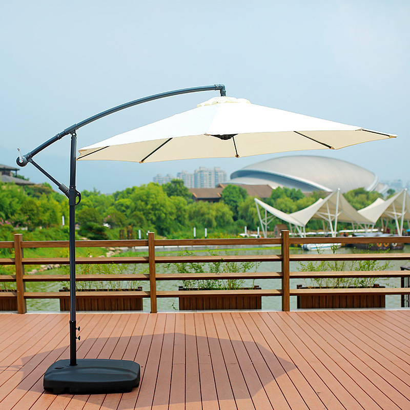 Outdoor Garden 3M 8 Ribs Offset Cantilever Polyester UV Protective Outdoor Garden Patio Hanging Sun Umbrella for Outdoor