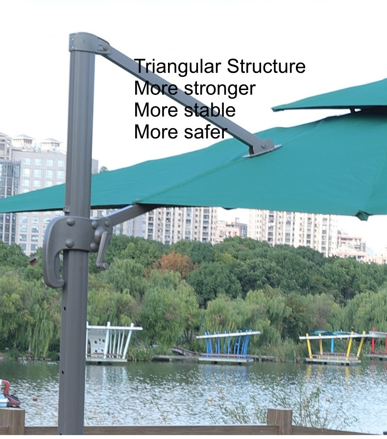 Aluminum New Deign Outdoor Sun LED Light Patio roma parasol Roman umbrella For Garden Shading