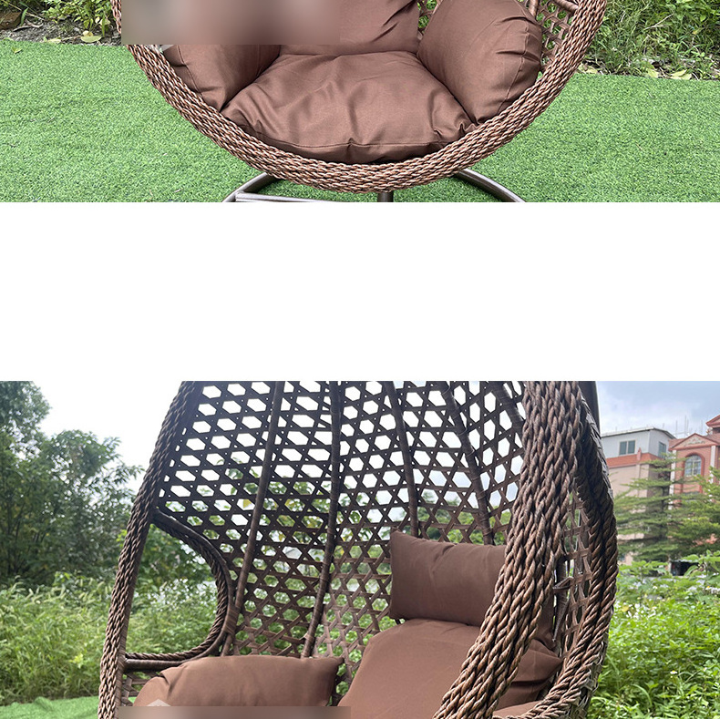 Customized Modern Minimalist Outdoor Fashion Processing Rattan Woven Courtyard Swing Hanging Basket