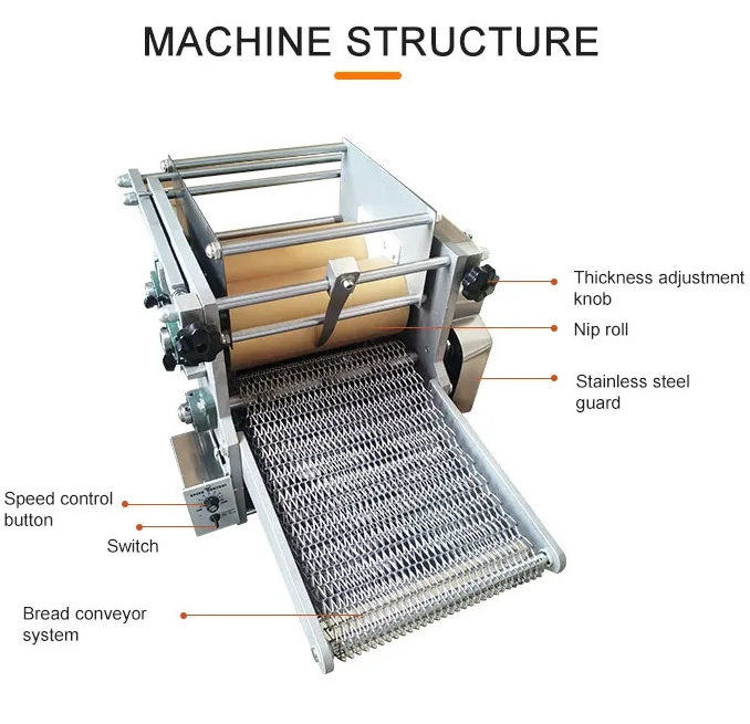 Industrial-tortilla-making Machines Machine to Make Nonstick Burrito Arepa Pizza Dough Cooking Equipment Stainless Steel 304