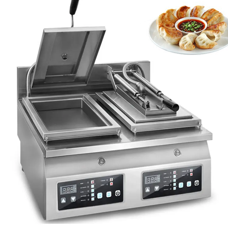 Gyoza Grilling Machine Multifunction Pan Fry Pork Bun Cooker Hot Selling Manual Fried Momo Dumpling Making Machine