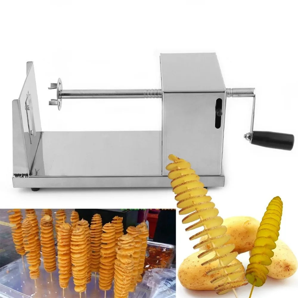 Commercial Manual Spiral Potato Chips Twister Potato Slicer Cutter Tornado Machine