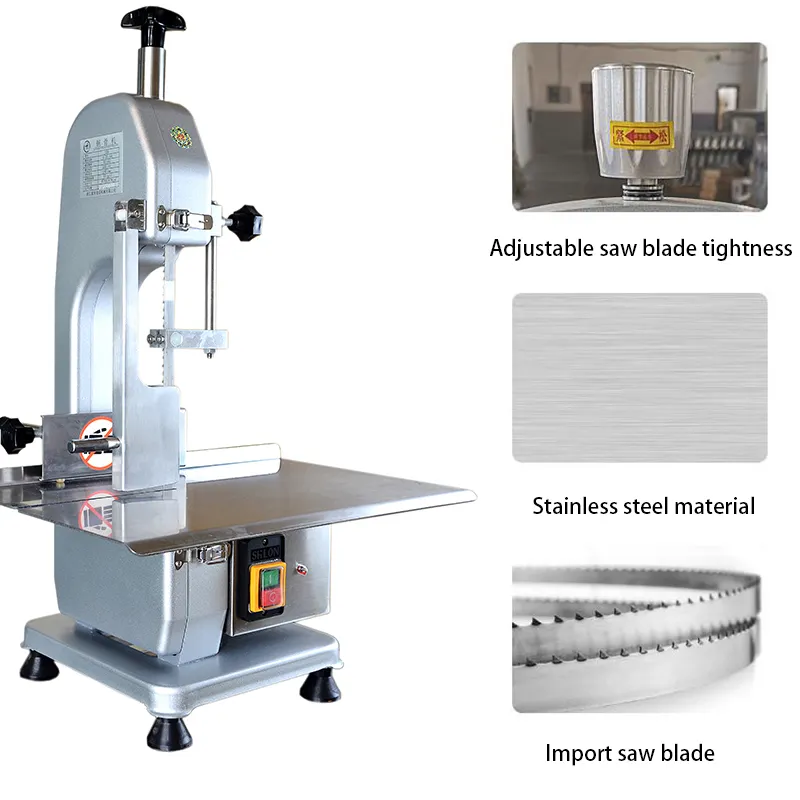 On Table Automatic Commercial Butcher Electric Chicken Beef Cow Frozen Bone And Meat Band Saw Cutter Cutting Machine