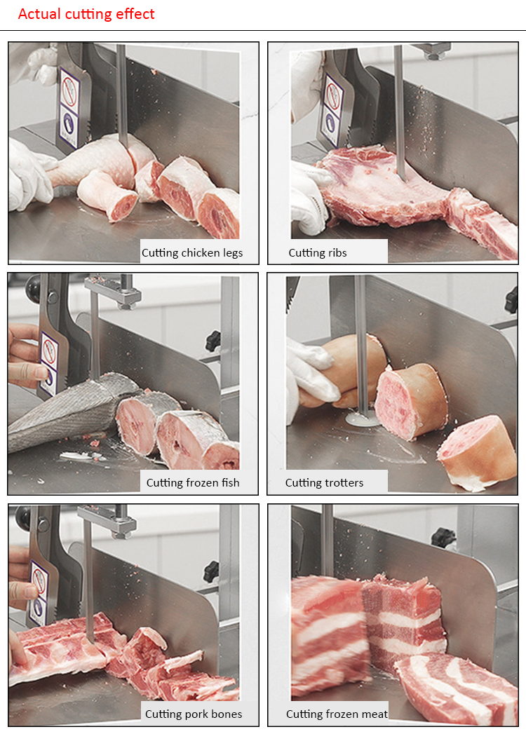 On Table Automatic Commercial Butcher Electric Chicken Beef Cow Frozen Bone And Meat Band Saw Cutter Cutting Machine