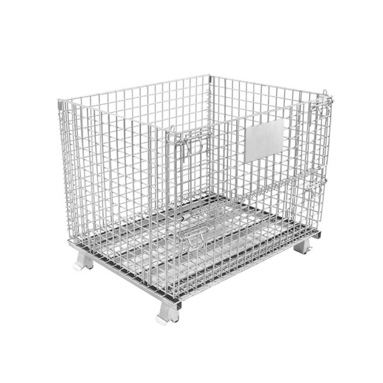 Collapsible Wire Storage Bin Metal Firewood Cage Wire Mesh Pallet Cage