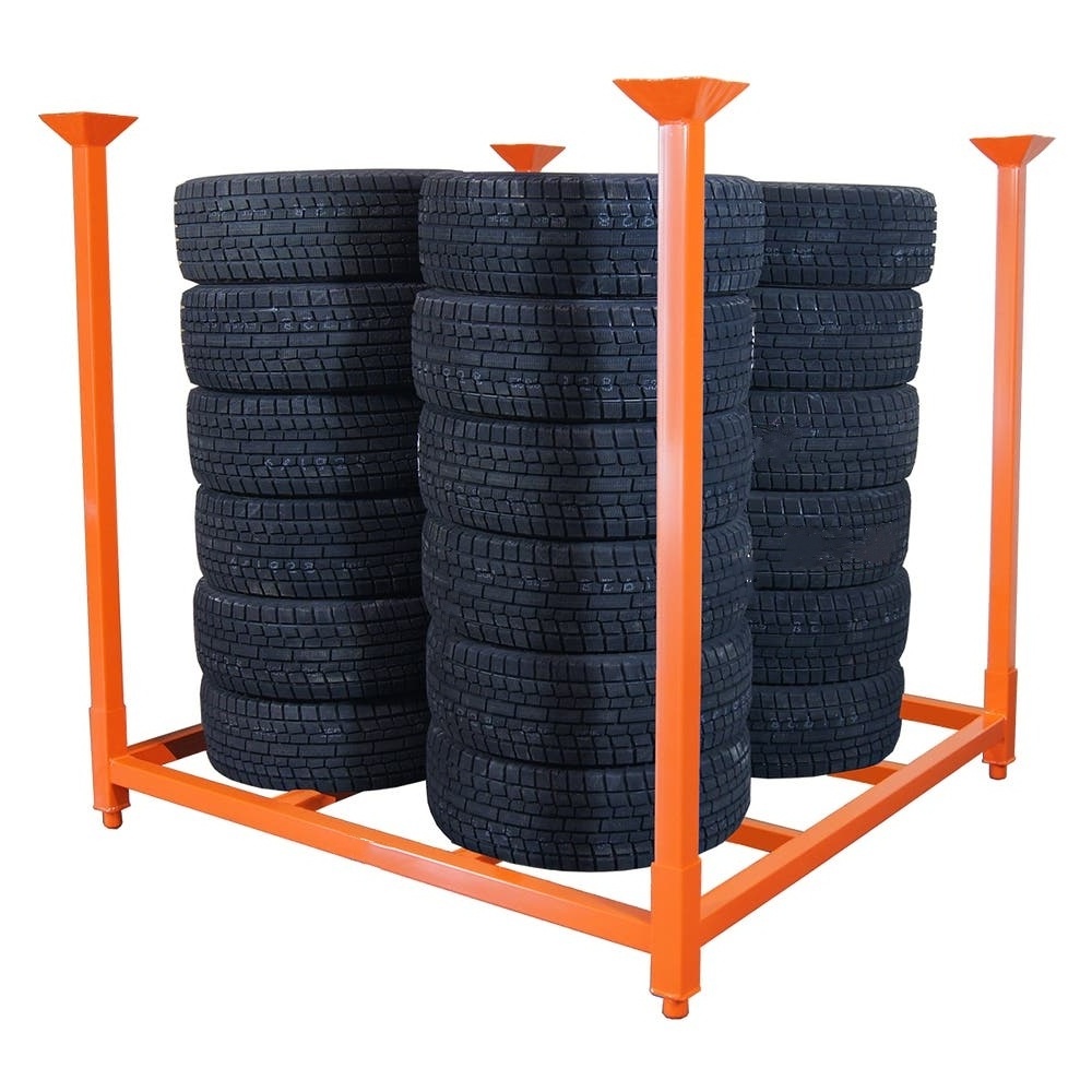 Car Tire Shelves For Car Dealer Folding Tire Storage Rack Tire Pallet Racking