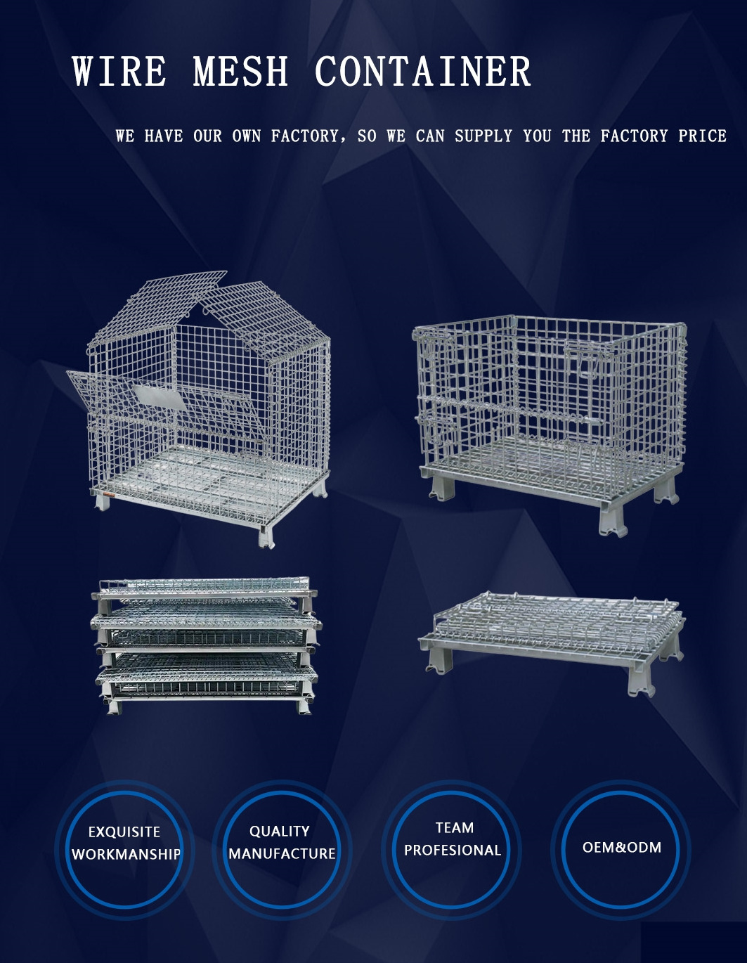 Storage Facilities Metal Storage Pallet Cage Basket Box Container Steel Wire Mesh Cages Stillage